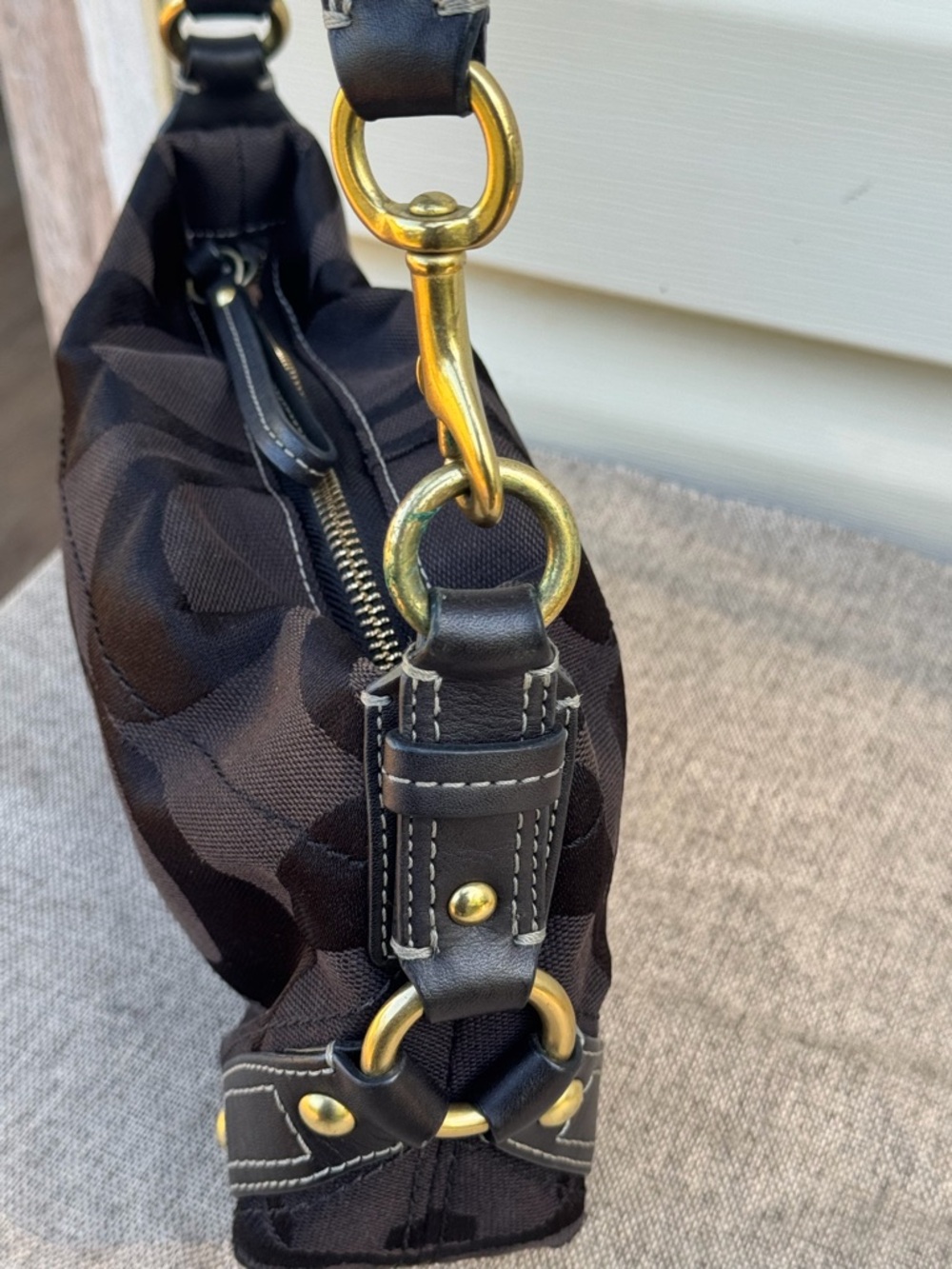 Coach Vintage Mini Carly Small Shoulder Bag Black Signature Jacquard 10730 - Picture 7 of 13